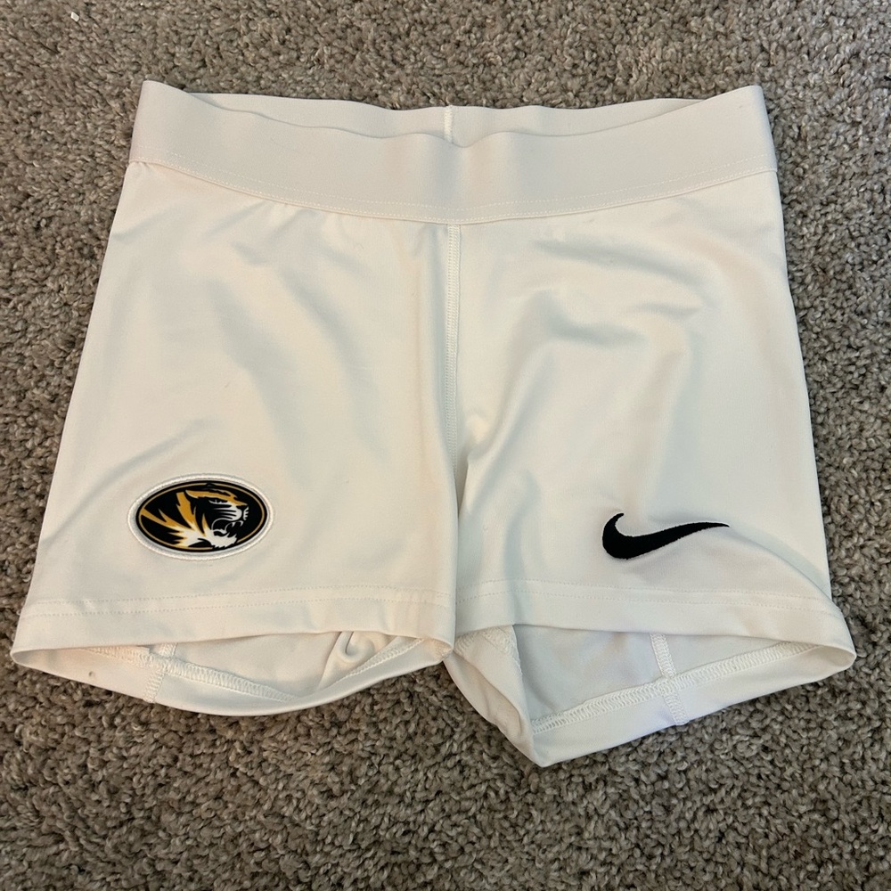 Nike Women's White Athletic Shorts- Mizzou- S